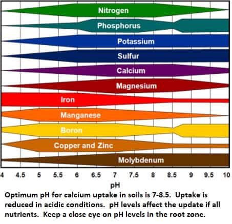 ph du sol soluble dans l'eau au nitrate de calcium